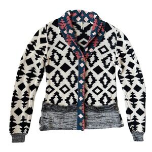 BKE Cardigan Women's Sz Large Southwestern Aztec Print Button Front Gray Knit